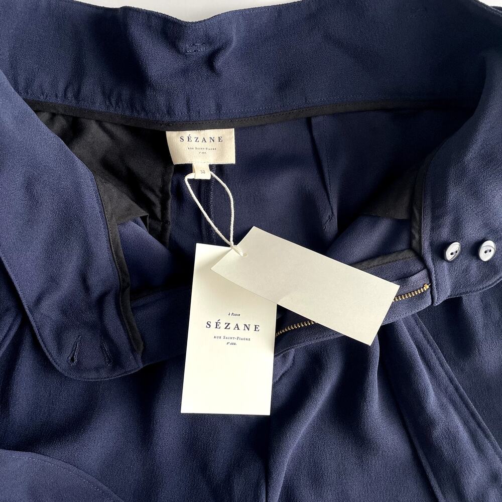 NWT SÉZANE Austin Trousers Navy High Waisted Pants Size 6 - Picture 6 of 16